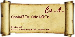 Csobán Adrián névjegykártya